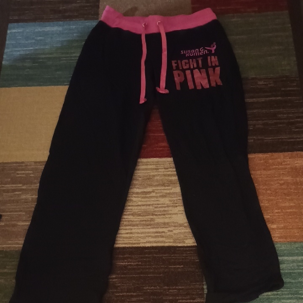 Susan G. Komen Black and Pink Sweatpants